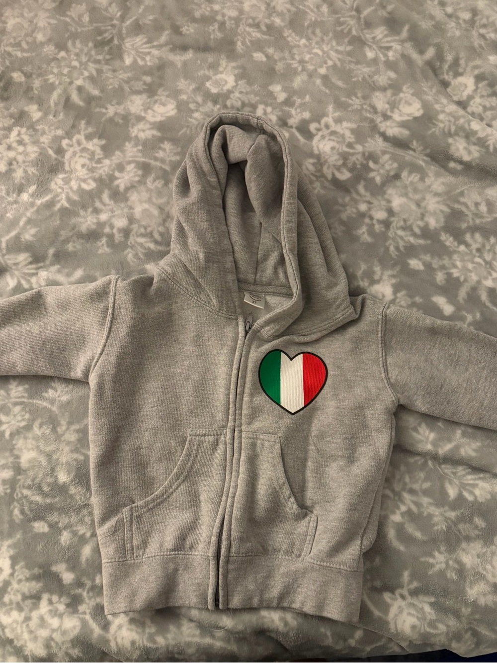 Jon Lauren Italian Princess Zip Hoodie with Italian Flag Heart